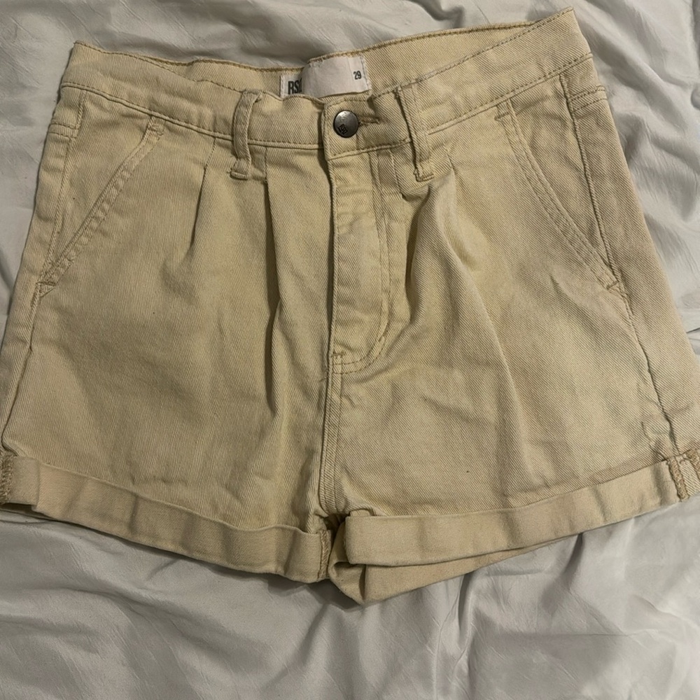 Tilly's Cream Jean Shorts